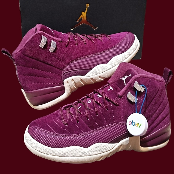 Jordan Other - 🚻6.5Y US—Air Jordan 12 Retro BG 2017 [BORDEAUX/SAIL–METALLIC SILVER] 153265–617